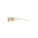 Women’s Dynasty Rectangle Sunglasses in White - Image 2